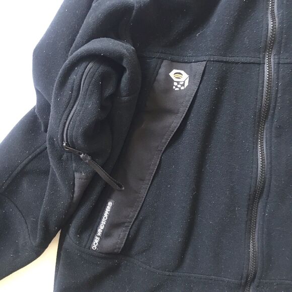Mountain Hardwear Gore Windstopper Fleece Jacket Black Womens SZ 10 Zip Pkts USA - Picture 8 of 12